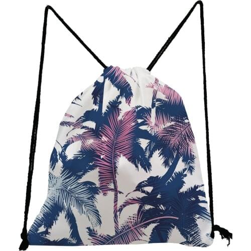 Leaf Printed Backpack Unisex Casual Drawstring Bag High Capacity Shoe Bag to School Eco Friendly Travel Bag Portable Storage Bag