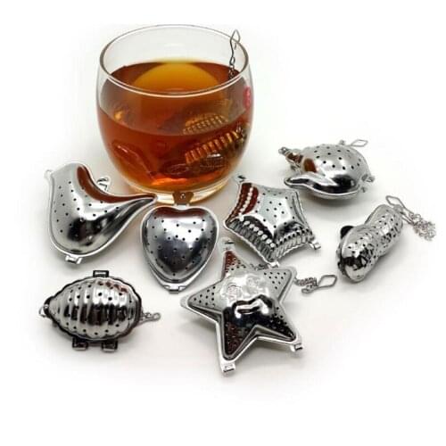 Heart/Peanut/Frog/Star/Teapot/Chick Shape Stainless Steel Infuser Spice Filter Strainer Pendant Chain Diffuser Kitchen Gadget