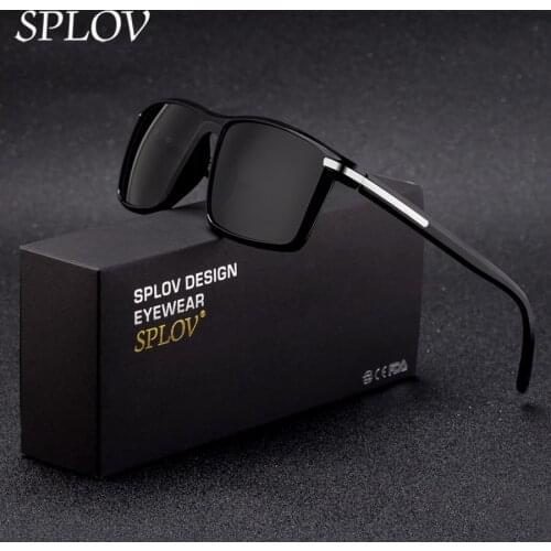 SPLOV Classic Polarized Sunglasses Men Women Brand Designer Rectangle Driving Sun Glasses Vintage Outdoor Eyewear Oculos De Sol