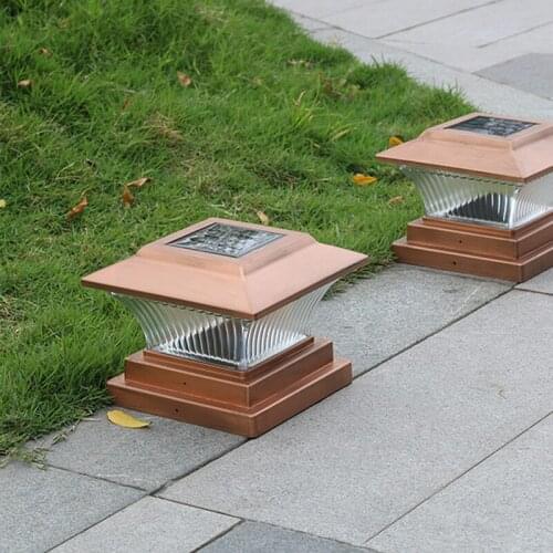 Thrisdar ao ar livre solar pilar lâmpada cerca villa coluna de estacionamento portão pátio villa paisagem cerca solar poste luz