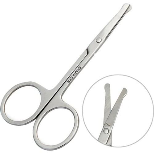 Rounded Nose Hair Trimmer Safety Scissors Multi Purpose Scissor with Round Tip for Facial Hair Eyebrow Beard Mustache Trimming