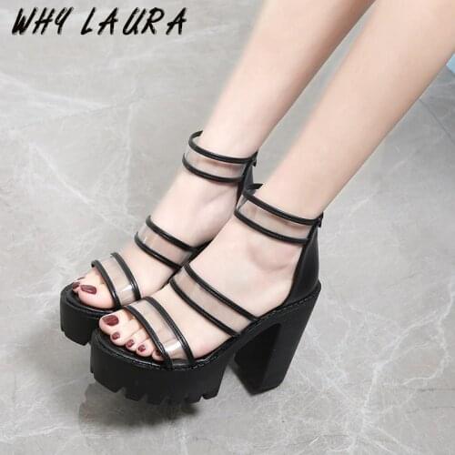 New Summer Sexy Woman High Heels Sandal Fashion Stripper Shoes Party High Heels Woman Platform Sandal Open Toe Clasp High Heels
