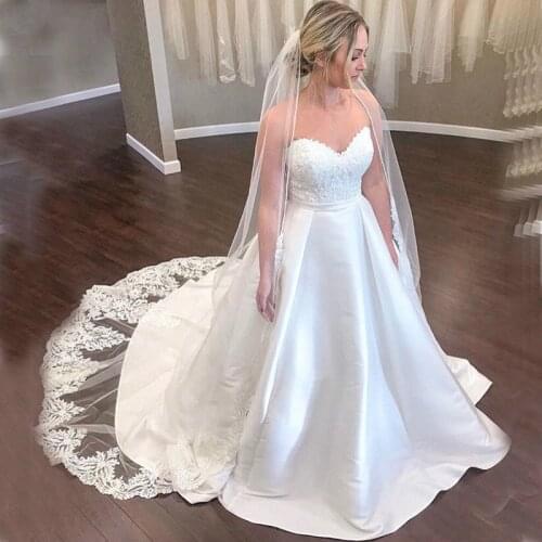 Robe De Mariee Dubai white Wedding Dress Luxury Appliques Lace Wedding Gown Custom Made Dresses Wedding Vestidos De Novia 2021
