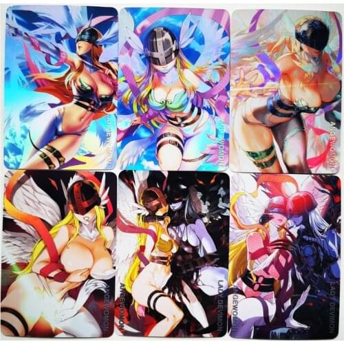 10pcs/set Digital Monster Angewomon Sexy Girls Toys Hobbies Hobby Collectibles Game Anime Collection Cards