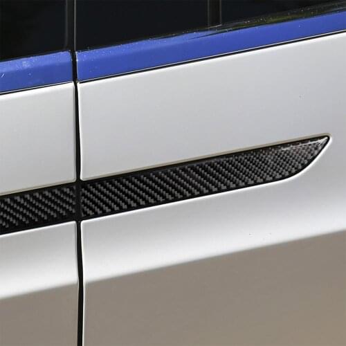 4Pcs/Set Carbon Fiber Car Door Handle Protective Sticker Decor for Tesla Model X Carbon Fiber Protector Car Stickers