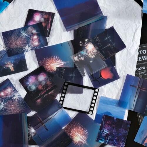 45Pcs/Bag Vintage Literary Scenery Fireworks PET Sticker Package DIY Diary Decoration Sticker Album Scrapbooking