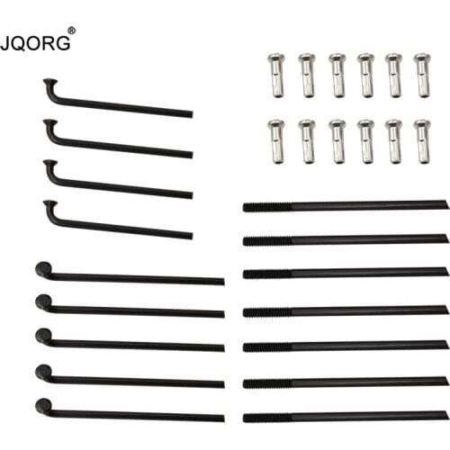 8 Pieces A Lot DT Swiss Champion Spokes Diameter 1.8 mm J-bend Black Color Road Bicycle Spokes With 14 mm Longer Brass Nipples