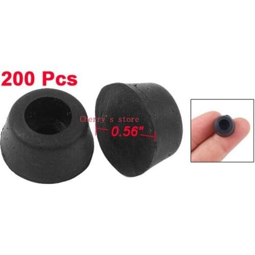 9/32" Black Furniture Chair Table Leg Rubber Feet Pads Floor Protectors 200 Pcs