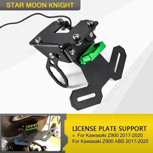 Motorcycle Accessories License Plate Frame Mount Holder Bracket with Light LED For Kawasaki Z900 Z 900 ABS 2017 2018 2019 2020