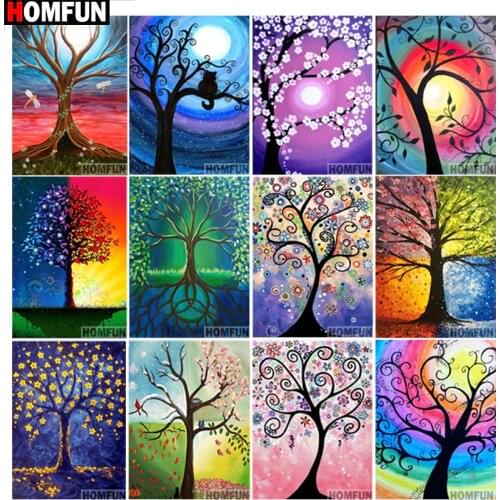 HOMFUN Full Square/Round Drill 5D DIY Diamond Painting "tree" 3D Embroidery Cross Stitch 5D Home Decor Gift A15055