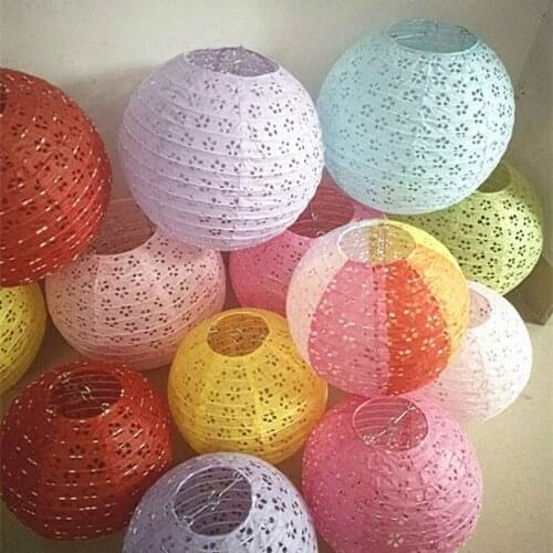 20/25/30/40cm Chinese Style Hollow Paper Lanterns Wedding Lanterns Paper Lampshade Holiday Party Supplies Children DIY Lanterns