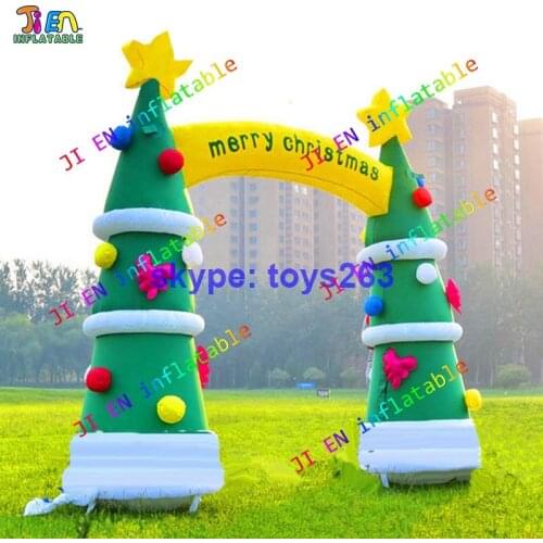 Free air shipping christmas inflatable arch entrance / air christmas inflatable arch for shopping mall entrance decoration