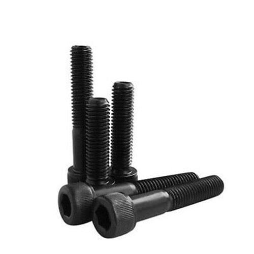 5Pcs M7 Allen Socket Cap Head Screw Hexagon Carbon Steel Hex Bolts Black 1.0mm Pitch