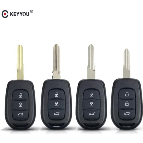 KEYYOU 10pc New 3 Buttons Remote Car Key Shell Fob for Renault Dacia Duster 2013 2014 2015 2016 -2018 Key Case Cover Replacement