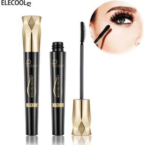 ELECOOL Black Mascara Eyelashes Mascara 4D Silky Eyelashes Lengthening Eyelashes Makeup Waterproof Mascara Volume Eye Cosmetics