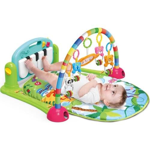 Baby Kick and Play Piano Gym Mat Rack Newborn Music KeyboardAnd Cute Animal Toy Play Crawling Mat Educational Activity Mat Toy