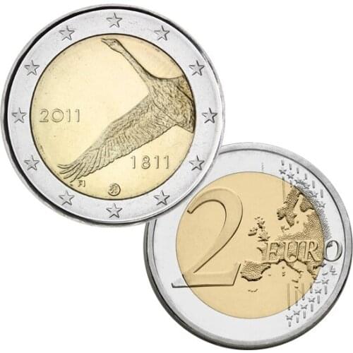 Finland 2011 200th Anniversary of the Bank of Finland 2 Euro Real Original Coins True Euro Collection Commemorative Coin Unc