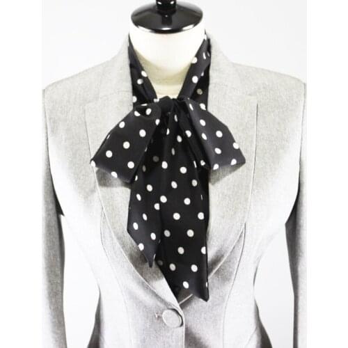 Fake Collar Dot bowknot Ruffles Classic Women Chiffon Women Retro Big Court collar Diamond Collar Artificial Office Lady Shirt