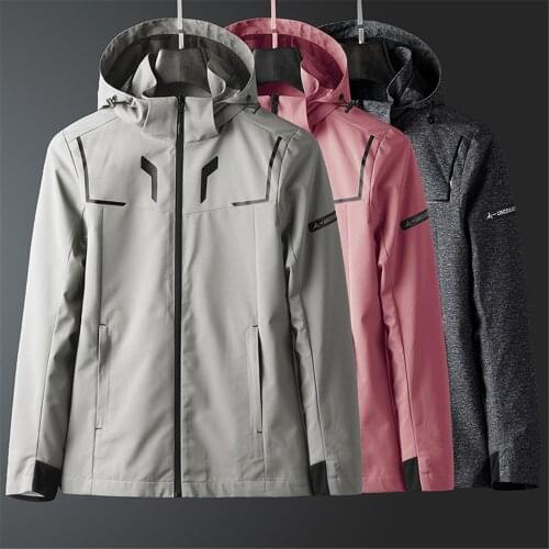 WWKK New Couple Spring Autumn Mens Softshell Hiking Jackets Women Outdoor Camping Trekking Climbing Coats FWaterproof Windproof