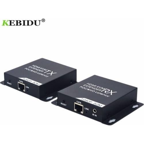 Kebidumei 50M Extender IR HDMI-compatible KVM Extender by CAT5e/6 TCP/IP Full HD Support 3D, HDCP, EDID KVM Extender