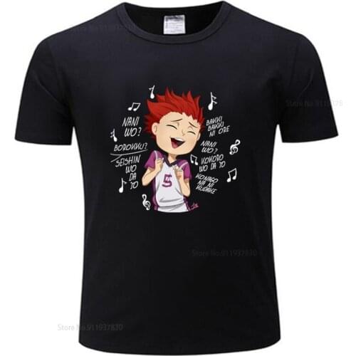 Hot sale men brand t shirt summer cotton tshirt Funny Haikyuu Satori Tendou T-shirt Men Cotton Anime Manga Shirts Volleyball Tee