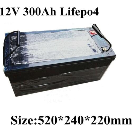 12V 300AH LifePo4 Lithium Iron Phosphate LFP Battery Pack Long Time Deep Cycles with BMS for Solar Energy System Party Outdoor