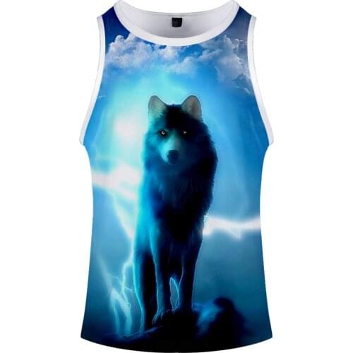 Peculiar Space Galaxy 3D Wolf Printed tank top men harajuku bodybuilding T-shirt summer vest streetwear tank tops brand Clothes