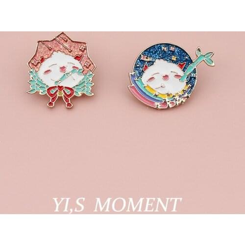 Metal Cartoon Enamel Pin Cute Animal Badge Jewelry Accessories Paint Brooch for Bags Clothes Caps Badge