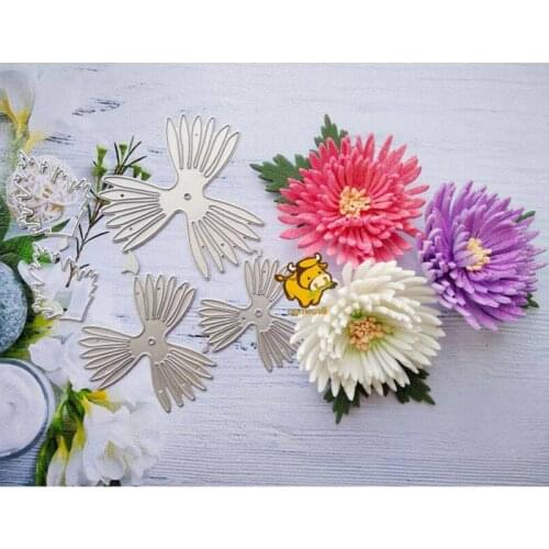 Metal Cutting Dies Craft Daisy Flower Chrysanthemum Scrapbooking Embossing Card