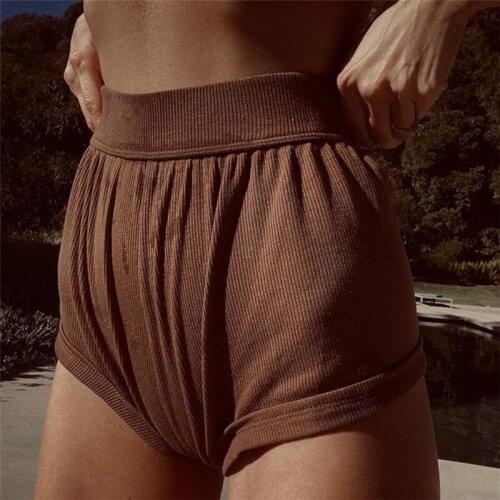 Fashion High Waisted Shorts Summer Clothes Sexy Booty Shorts Workout Pants Loose Outfits Knit Fitness Short