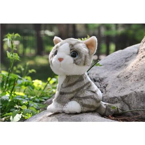 Simulation cat plush toy squatting cat soft doll, about 18cm cat, baby toy birthday present Xmas gift 0751