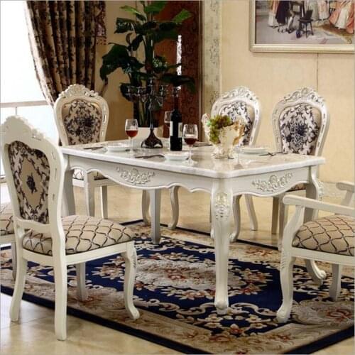 Modern Style Table 100% Solid Wood Italy Style Luxury Dining Table Set 6 chairs o1115