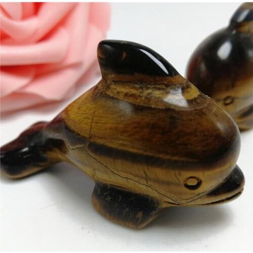 Natural crystal tiger eye stone quartz crystal ore crystal animal dolphin available home decoration DIY gift party gift 50mm