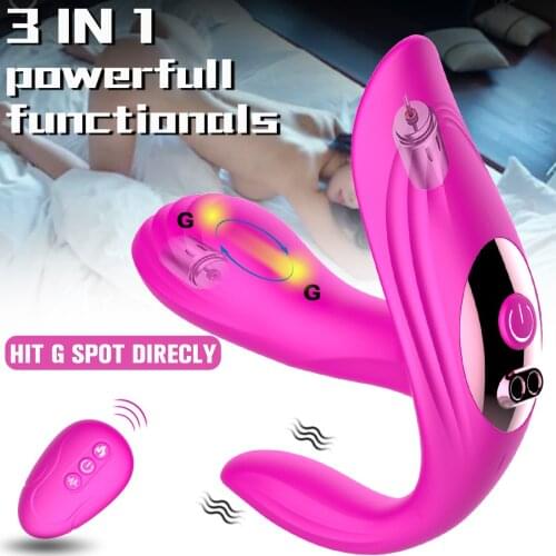 Wearable Vagina Anal Stimulator & G Spot Vibrator with Moving Bead Stimulator, Wireless Butterfly Clitoral Stimulate Toys