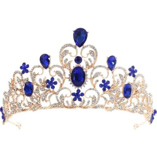 New bridal alloy headdress leaves full of rhinestones Korean bride crown wedding dress accessories wedding crown headdress