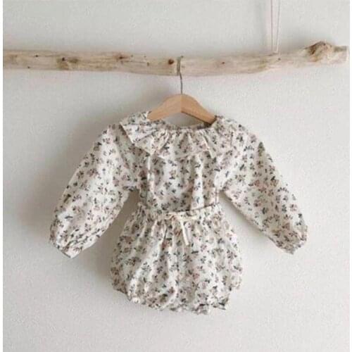 2021 Spring New Baby Girls Clothing Set Baby Blouse and Shorts Baby Floral Suit 2 Pcs Peter Pan Collar Baby Blouse