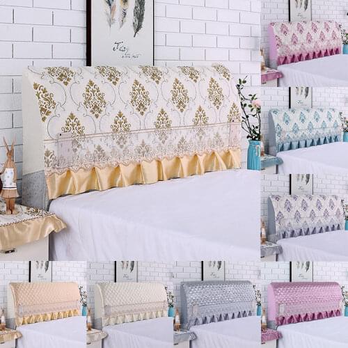 Solid Color Home Bedside Cover Comfortable Elastic Check Pattern Beds Cover Durable Bedroom Dustproof Bedspread Washable