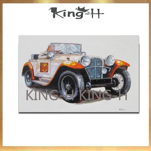 Original hand-painted knife genealogy kcal car red painting of high quality oil painting art of painting the wall, the family ho