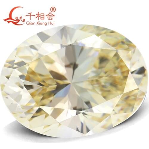 Oval shape MN yellowish white color for cubic zirconia loose CZ stone made by xianxiang hui 10pcs per bag