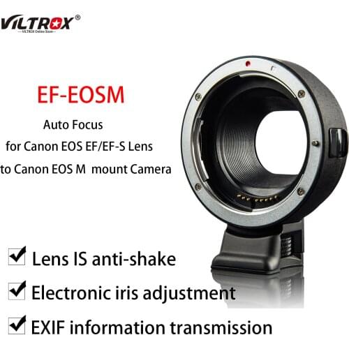 Viltrox EF-EOSM Lens Adapter ring Electronic Auto Focus for Canon EOS EF EF-S Lens to Canon EOS M Emount F-M M2 M5 M10 M50 Camer