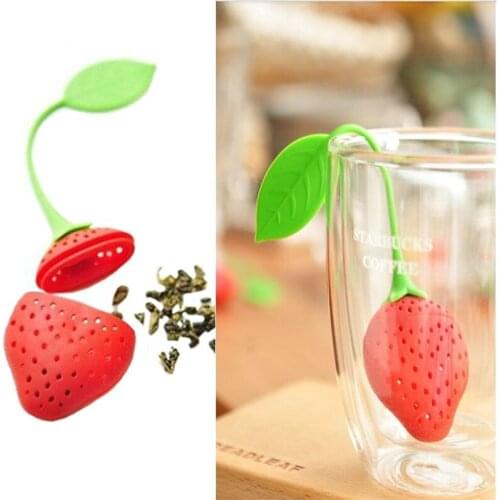 Lovely Silicone Strawberry Tea Infuser teabag kettle Loose Tea leaf Strainer ball holder Herbal Spice Filter Tea teapot tool
