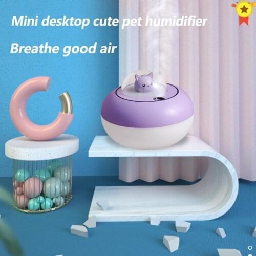 Lovely Cat Air Humidifier USB Aromatherapy Mist Maker Fogger with LED Lamp Mini Portable Ultrasonic Aroma Diffuser Air Purifier