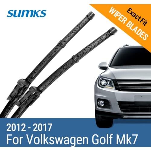 SUMKS Wiper Blades for Volkswagen Golf Mk7 26"&18" Fit slim push button Arms 2012 2013 2014 2015 2016 2017