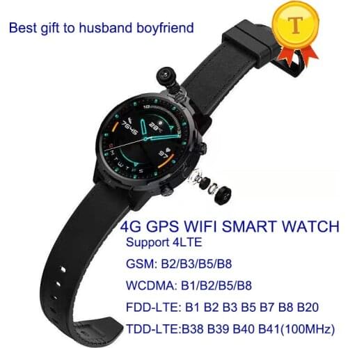 Best gift to husband boyfriend Men 4G lte luxury Smart Watch Dual Camera 4GB+128GB GPS Waterproof Sport Business wristwatch