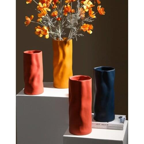 Modern Ceramic Vase Decoration Ornament Home Living Room Display Flower Arrangement Furnishings Morandi Colorful Vases Artware
