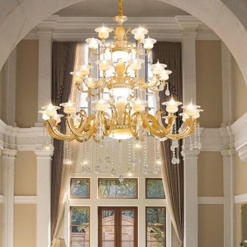 Modern Stair Lamp Long chandelier lighting Building Lustre crystal lights Living Room led Lamps Club Lobby Luxury light