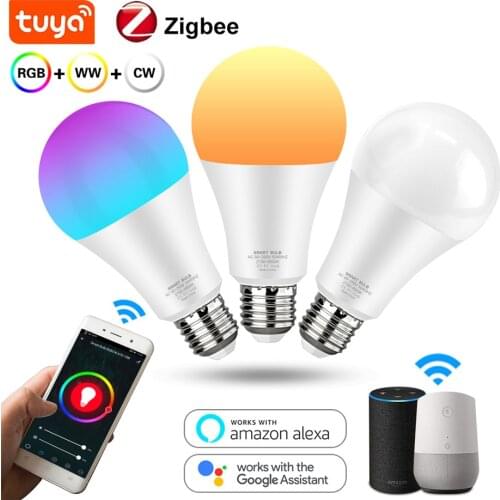 Zigbee Led Bulb B22 E27 15W Smart Light Tuya WiFi Lamp E27 Home Bulb RGB 12W 15W Compatible Google Home Alexa Indoor Lighting