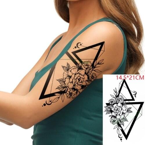 Waterproof Temporary Tattoo Sticker moon big Triangle rose sexy Tatto Flash Tatoo Fake Tattoos Hand Leg Arm for Kids Men Women