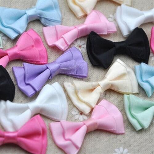 U pick 40 pcs satin ribbon bows flowers for Appliques Crafts more colors A041