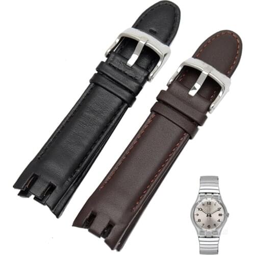 High quality 21mm genuine leather strap for Swatch YRS403 401 402G 412 418 406G watchband soft and comfortable Bracelet